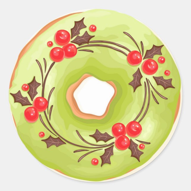 Adesivo Donuts de Matcha com Natal de Hollies (Frente)