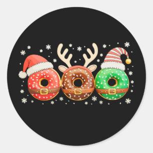 Adesivo Donuts de Natal Papai Noel Rena Xmas Donut