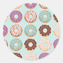 Adesivo Donuts de Padaria com Cobertura Azul, Roxo e Choco