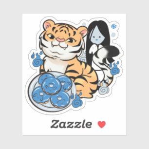 Adesivo Donuts do Tigre Kawaii e Fantasma Yuki-Onna