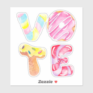 Adesivo Donuts e Doces Divertidos Vão Votar