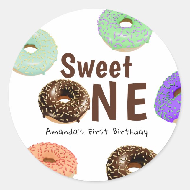 Adesivo Donuts Sweet One 1º Aniversário (Frente)