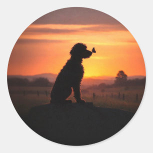 Adesivo Doodle e Borboleta Pôr do Sol Fofo Caprichoso