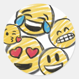 Adesivo Doodle Emoji Cartoon Adolescente Teen Birthday