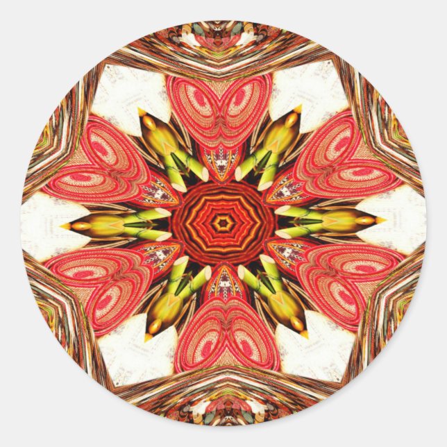 Adesivo Doodle Floral Art Impressão (Frente)