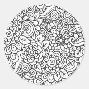 Adesivo Doodle retro floral
