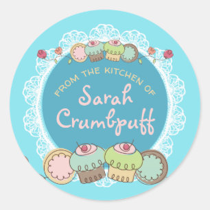 Adesivo Doodles cookies cupcakes da cozinha da