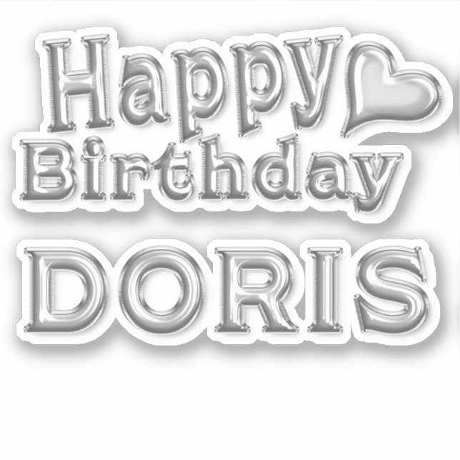 Adesivo Doris Happy Birthday silver Aufkleber Sticker (Frente)