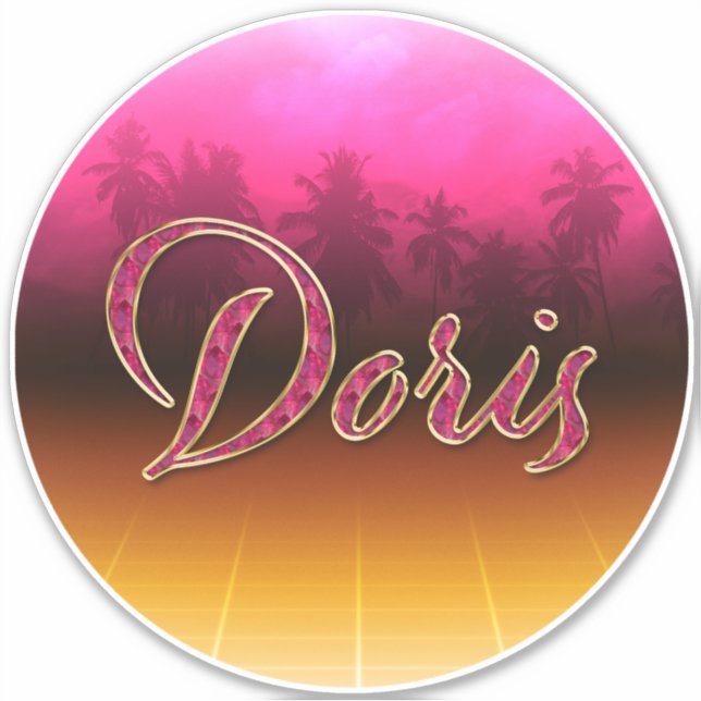 Adesivo Doris Vorname Name golden pink Aufkleber Sticker (Frente)