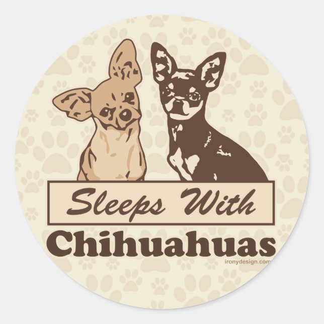 Adesivo Dorme com Chihuahuas (Frente)