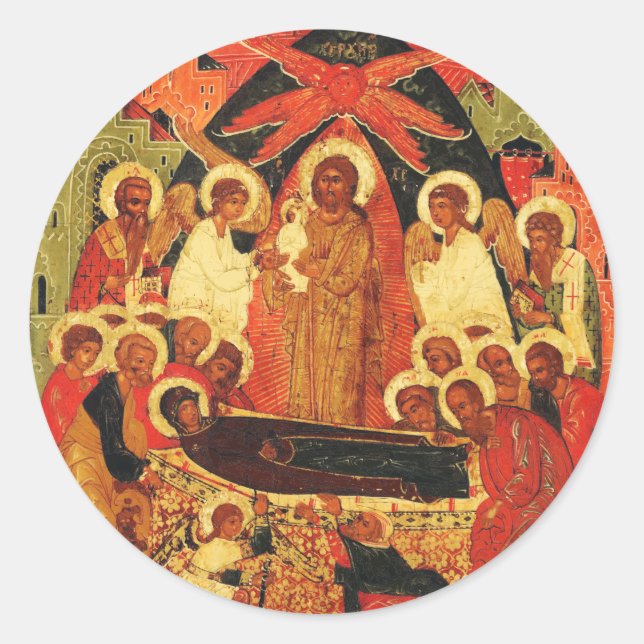 Adesivo Dormição da Mãe de Deus ícone ortodoxo (Frente)