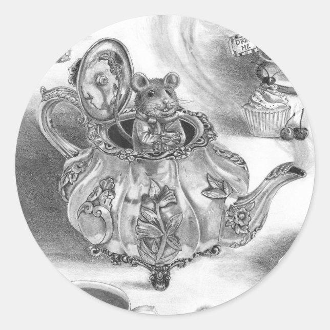 Adesivo Dormouse Sticker Alice no Wonderland Sticker (Frente)