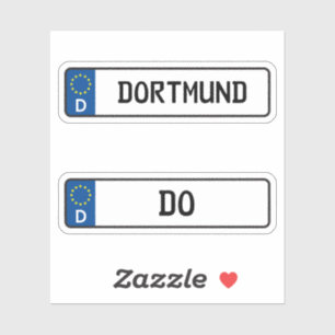 Adesivo Dortmund kennzeichen, placa alemã de licença de au