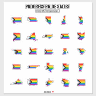 Adesivo dos Estados do Orgulho de Progresso (M-W)