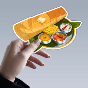 Adesivo Dosa & Sambar Amante de Comida Sul-Indiana