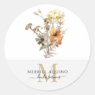 Adesivo Doula Services Monograma Watercolor Floral