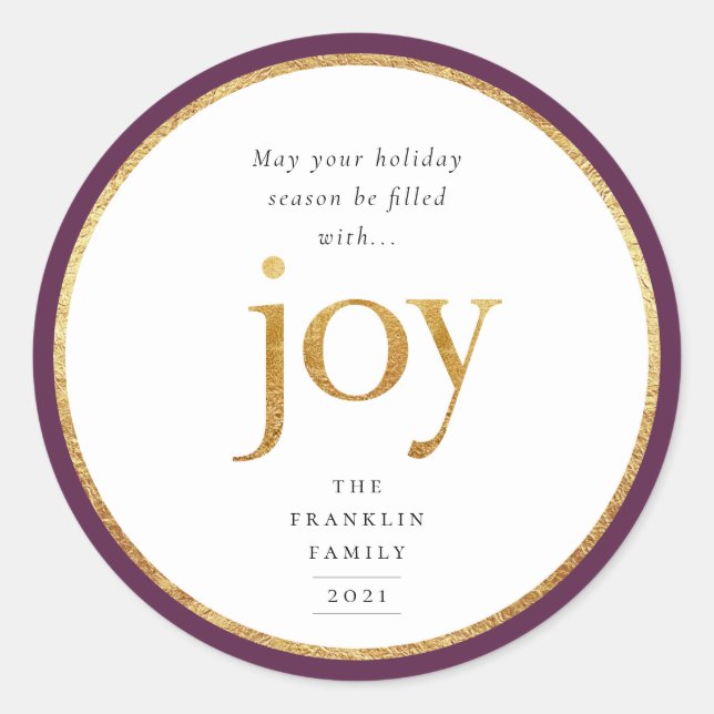 Adesivo Dourada alegria Natal moderno (Frente)