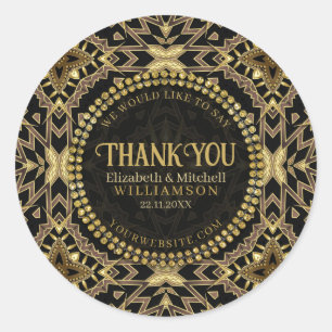 Adesivo Dourada Arte Moderna de Black+ Taupe Obrigado