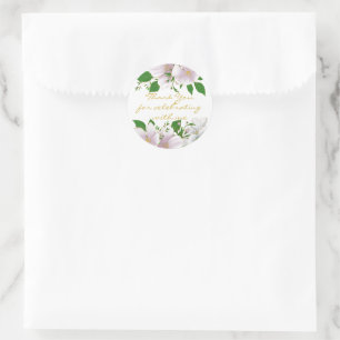 Adesivo Dourada Bachelorette Flor Rosa Muito Obrigado