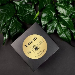 Adesivo Dourada Black Love Snap Tag Compartilha Câmera de 