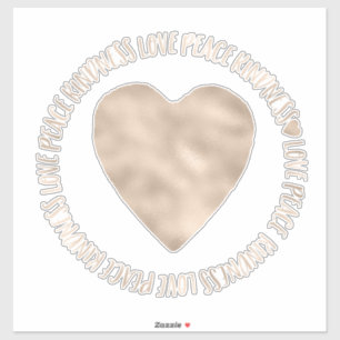 Adesivo Dourada bondade cardíaca ama paz citação inspir