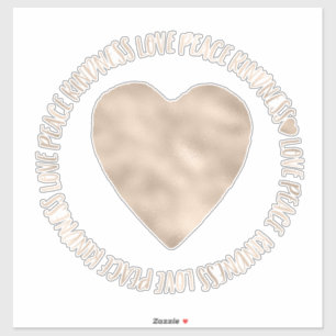 Adesivo Dourada bondade cardíaca ama paz citação inspirado