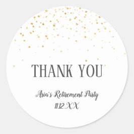 Adesivo Dourada Confetti Obrigado Favor