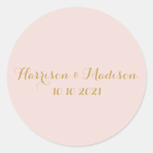 Adesivo Dourada cor-de-rosa, favoritos de casamento person