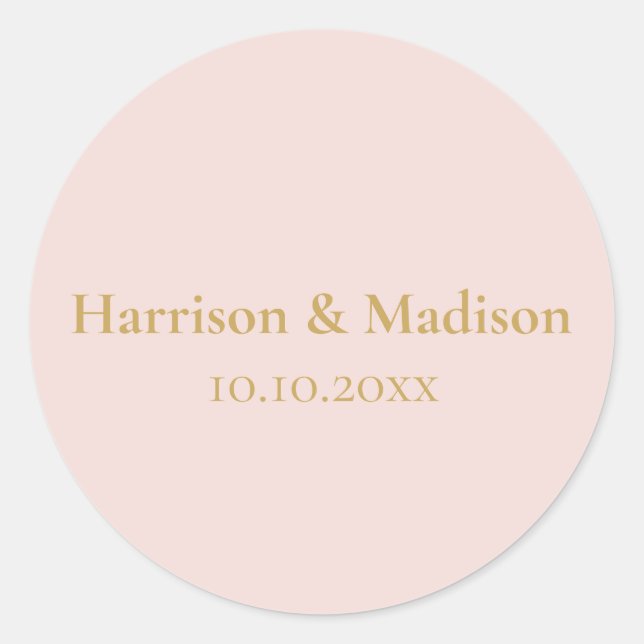 Adesivo Dourada cor-de-rosa, favoritos de casamento person (Frente)