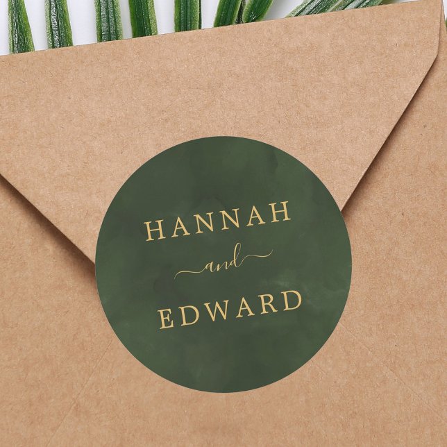 Adesivo Dourada e Verde Aquarela (Criador carregado)