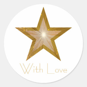 Adesivo Dourada estrela com amor, branco