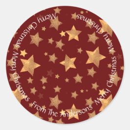 Adesivo Dourada Estrela Vermelha Escura, Vintage Única, Fe