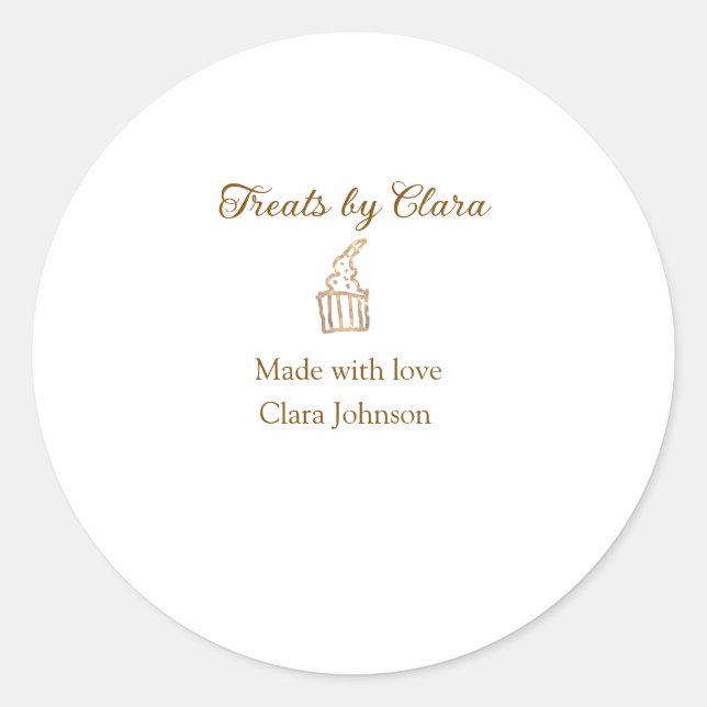 Adesivo Dourada faísca trata padaria feita com nome de adi (Frente)