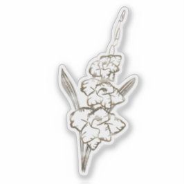 Adesivo Dourada Flor Gladiolus Glad