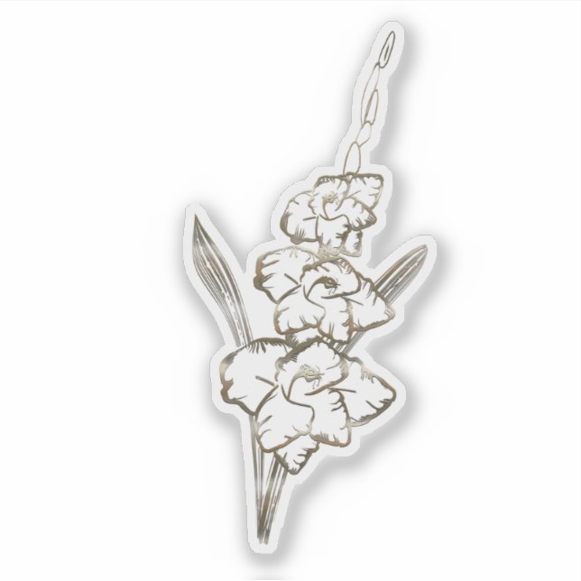 Adesivo Dourada Flor Gladiolus Glad (Frente)