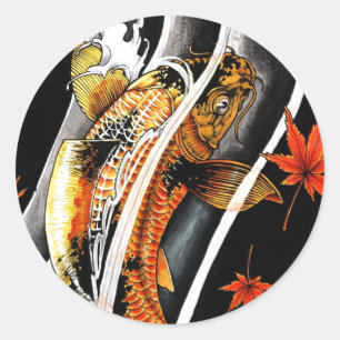 Adesivo Dourada Lucky Koi Fish tatuagem oriental legal do 