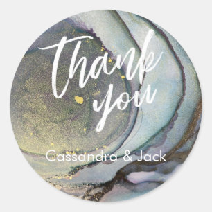 Adesivo Dourada mão casual de Abstrato de arte líquida a