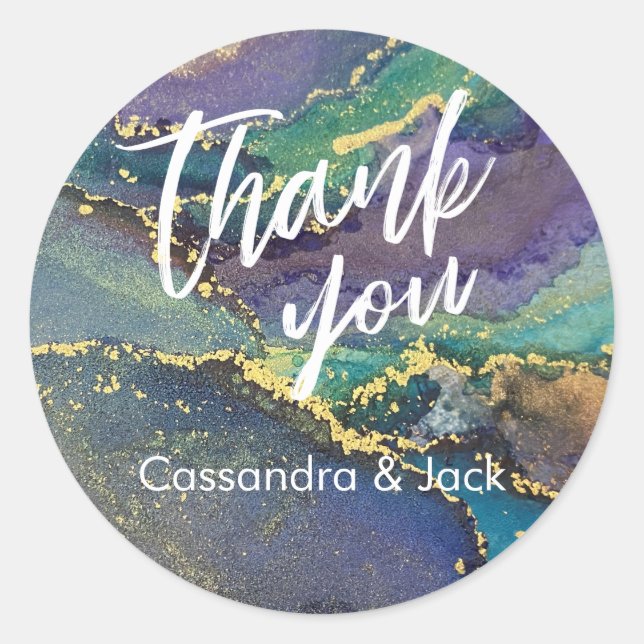 Adesivo Dourada mão casual de Abstrato de Arte Líquida Ace (Frente)