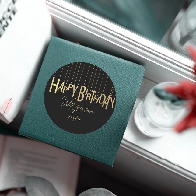 Adesivo Dourada Menção Em Parabéns Pretos (Criador carregado)