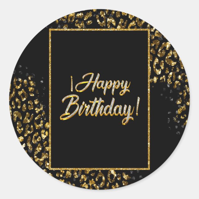 Adesivo Dourada negra e joias Leopardo (Frente)