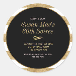 Adesivo Dourada negra Sessenta e sexy Festa de aniversário