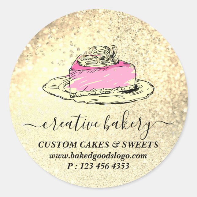 Adesivo Dourada padaria Pastelaria Chapas de pedras de bol (Frente)