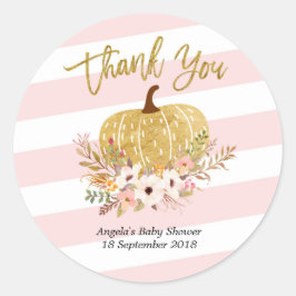 Adesivo Dourada Pumpkin Rosa White Strips Obrigado Sticker