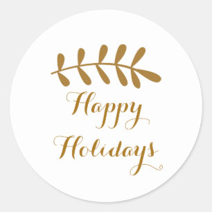 Adesivo Dourada Rústica Folha Elegante Simples Branco