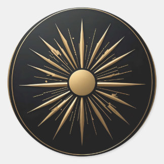 Adesivo Dourada Sunburst Line Art Black Stick