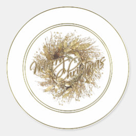 Adesivo Dourada Wreath Feliz Vinhetas de Natal