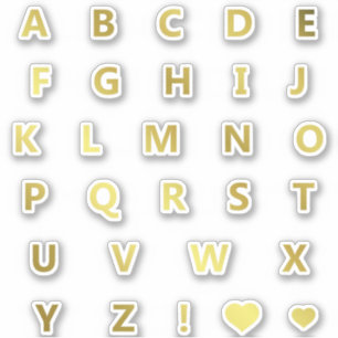 Adesivo Douradas Cores Letras Monograma Sticker Pack Alfab