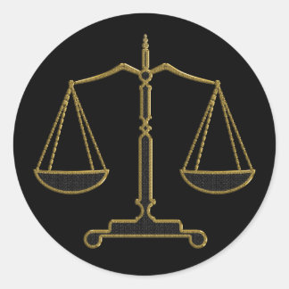 Adesivo Douradas Escalas de Justiça - Vinheta de Direito