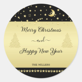 Adesivo Douradas estrelas brilhantes de Natal, patas em ou