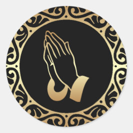 Adesivo Douradas Mãos de Oração